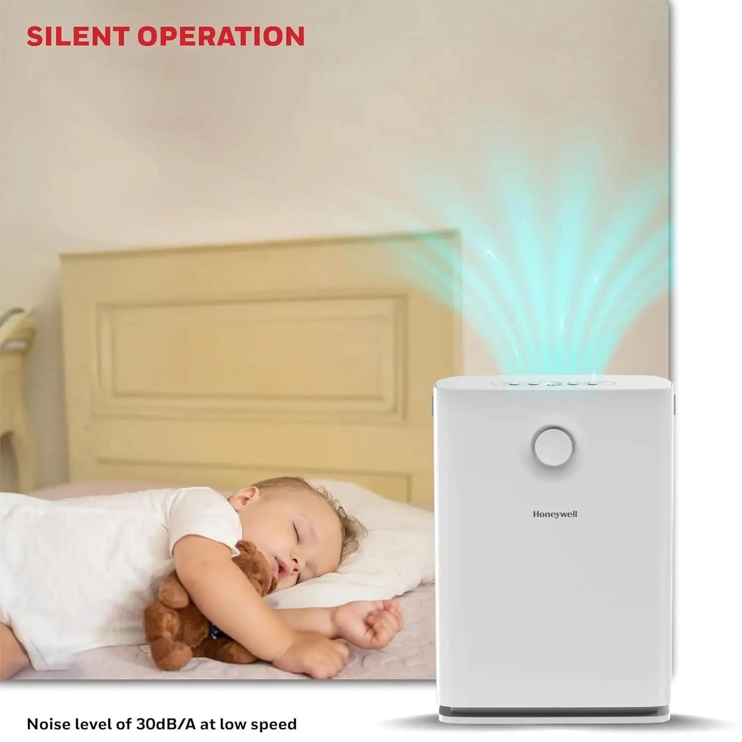 Honeywell Air Purifier for Home, 5 Stage Filtration, Covers 465 sq.ft, High Efficiency Pre-Filter,Dual HEPA Filter, Activated Carbon Filter, Removes 99.99% Pollutants & Micro Allergens - Air touch V3