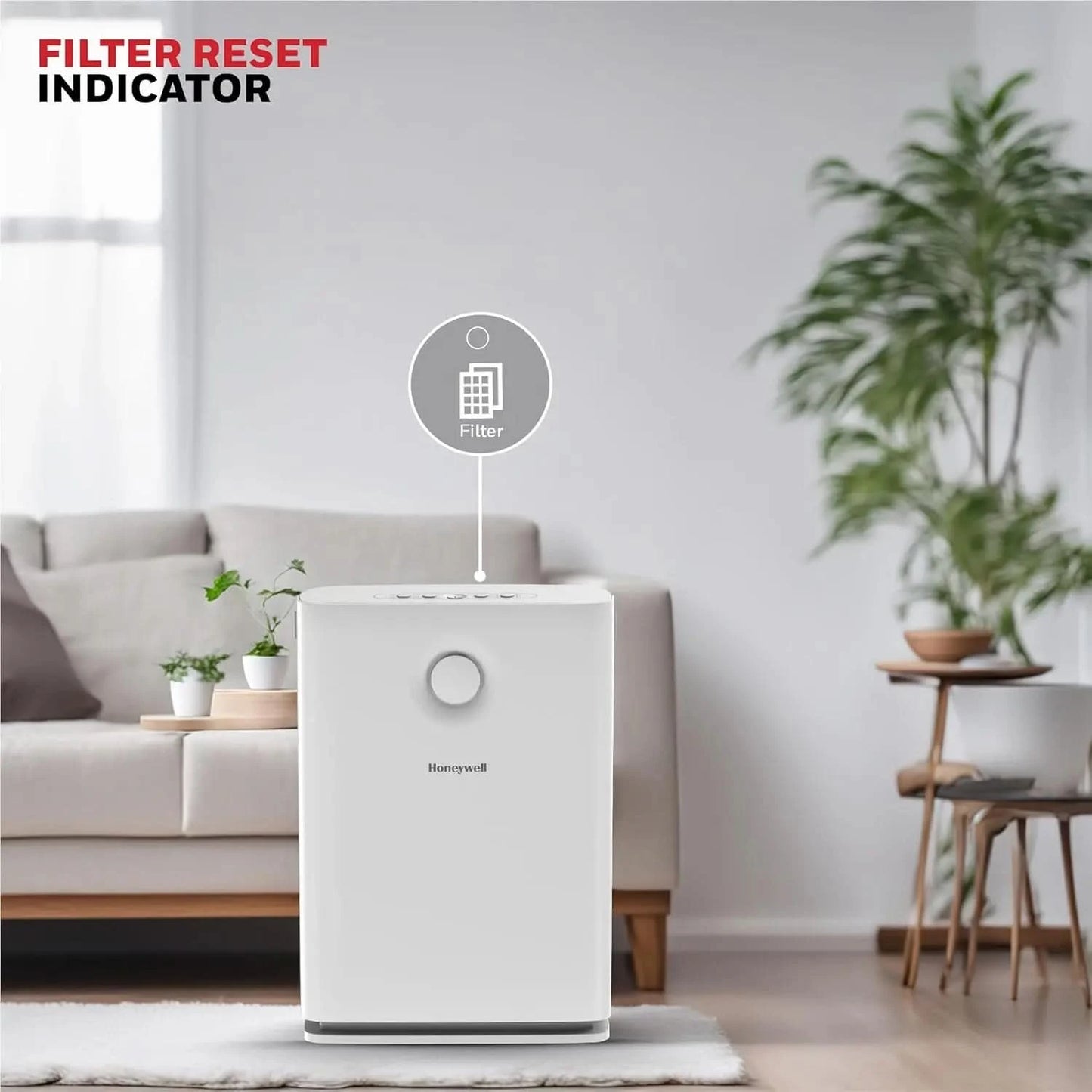 Honeywell Air Purifier for Home, 5 Stage Filtration, Covers 465 sq.ft, High Efficiency Pre-Filter,Dual HEPA Filter, Activated Carbon Filter, Removes 99.99% Pollutants & Micro Allergens - Air touch V3