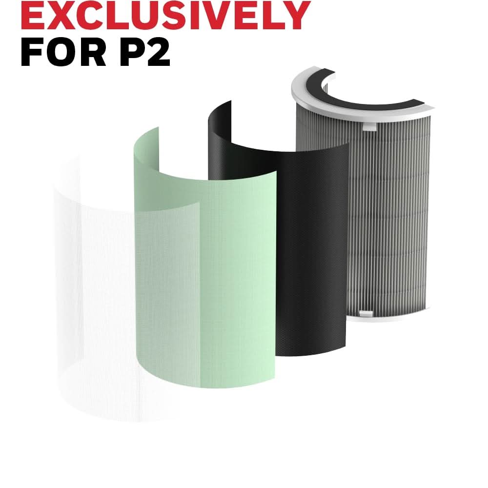 Honeywell Air Touch P2,4-in-1 Compound Filter with Pre-Filter,Nano-Silver Anti Bacterial,HEPA H13 &Activated Carbon Filter Removes 99.99% Allergens,Pollutants,PM2.5,VOCs,Smoke,Toxic Fume