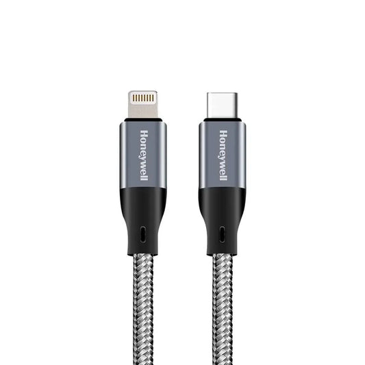 Honeywell Apple Certified(MFI)Type C To Lightning 1.2M/4FT Cable,Fast Charging PD87W & 480MBPS Transfer Speed, original Lightning connector, Braided charge & sync cable for iPhone, iPad, Airpods -Grey