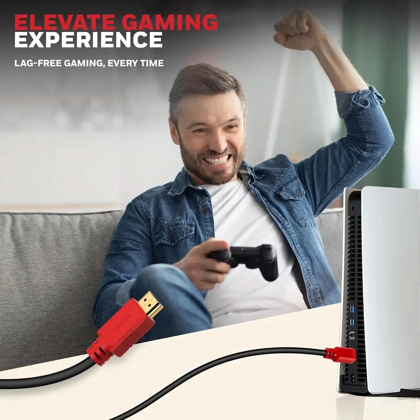 Honeywell HDMI 1.4 Cable with Ethernet (32.8ft/10M) High Speed HDMI Cable 10.2GBPS | Supports 3D /4Kx2K Ultra High Definition | 3D Home Theatre | 3D Gaming | Black