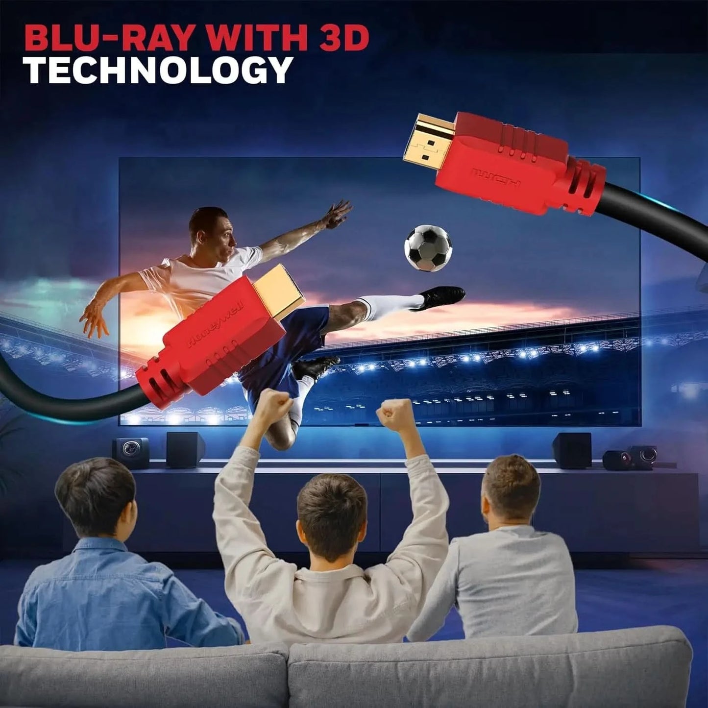 Honeywell HDMI Cable v1.4 with Ethernet, 3D/4Kx2K Ultra HD Resolution, 20 Mtr, 10.2 GBPS Transmission Speed, Compatible with all HDMI Devices Laptop Desktop TV Set-top Box Gaming Console