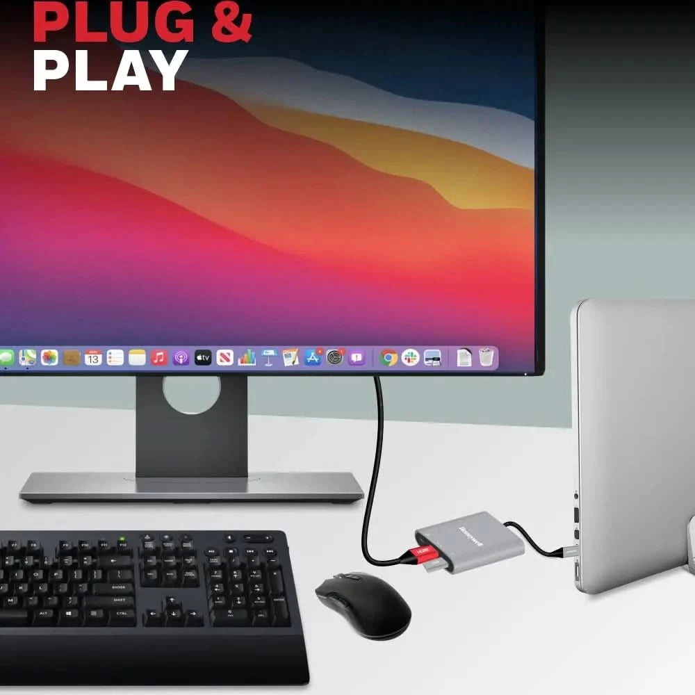 Honeywell High-Speed 3-in-1 Type C to HDMI Adapter, PD Charging Upto100W, USB3.0 Delivers Quick Transfer Speed of 5GBPS, UHD 4K@30Hz, Universally Compatible with All Type C Devices, Aluminium Case