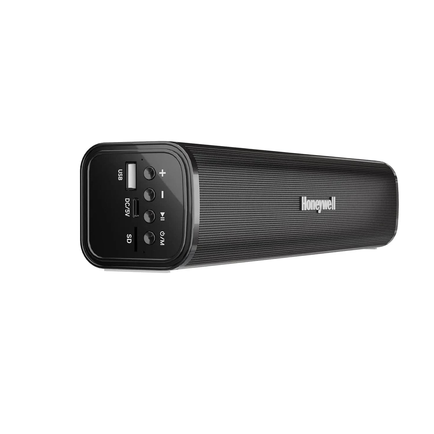 Honeywell Moxie V1000 10W 2.0 Channel V5.0 Wireless Bluetooth Soundbar, 5.0 Stereo Sound, 52mm*2 Drivers, 15Hrs Playtime, TWS, 1200mAh Battery, Multiple Connectivity via SD Card, Audio Jack & USB