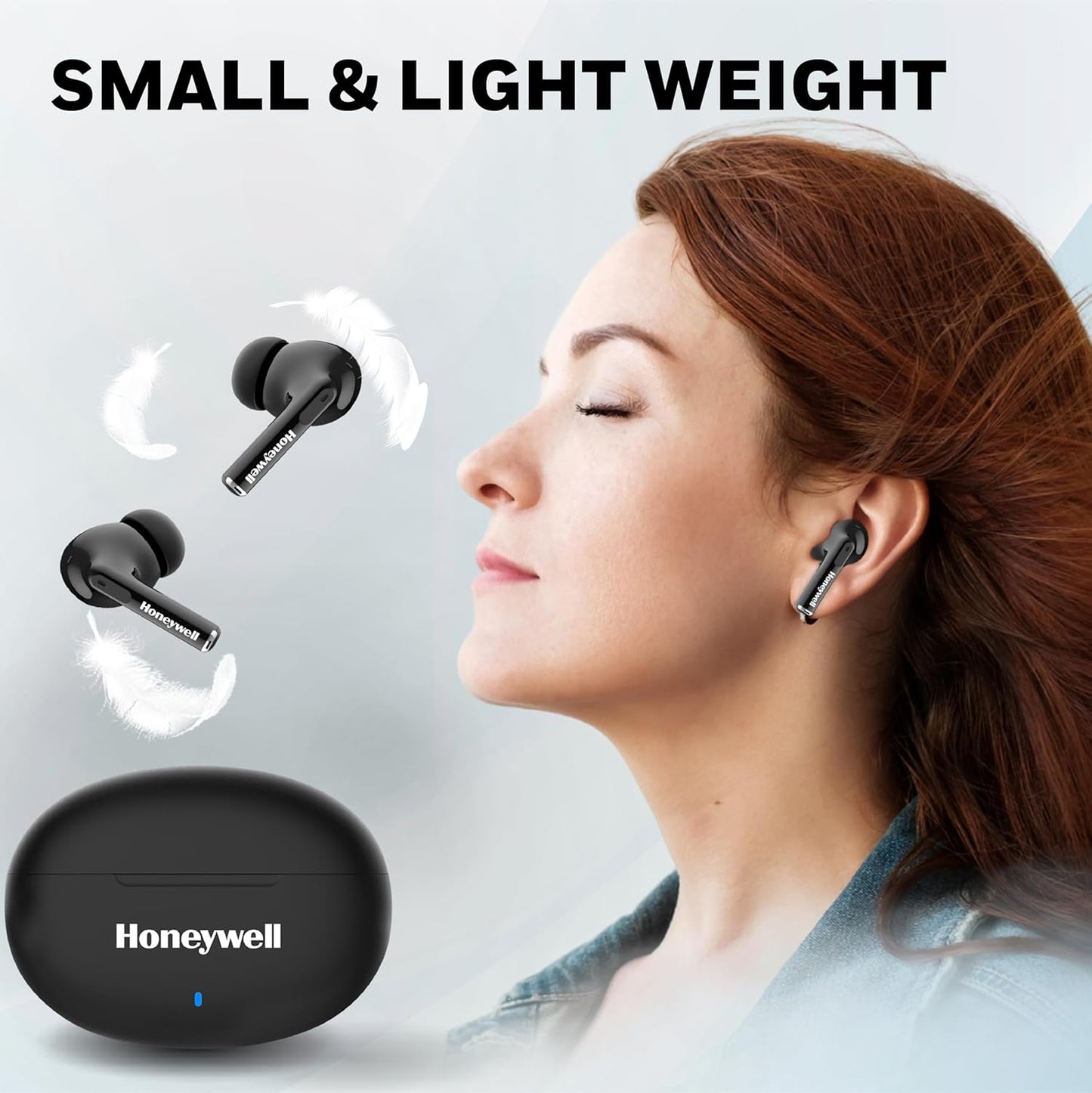 Honeywell Moxie V1200 Bluetooth TWS Earbuds with 26H of Playtime, Type C Fast Charging, IPx4 Water Resistant, Bluetooth V5.3, 13mm*2 Drivers, Voice Assistant, 2 Years Manufacturer Warranty - Black
