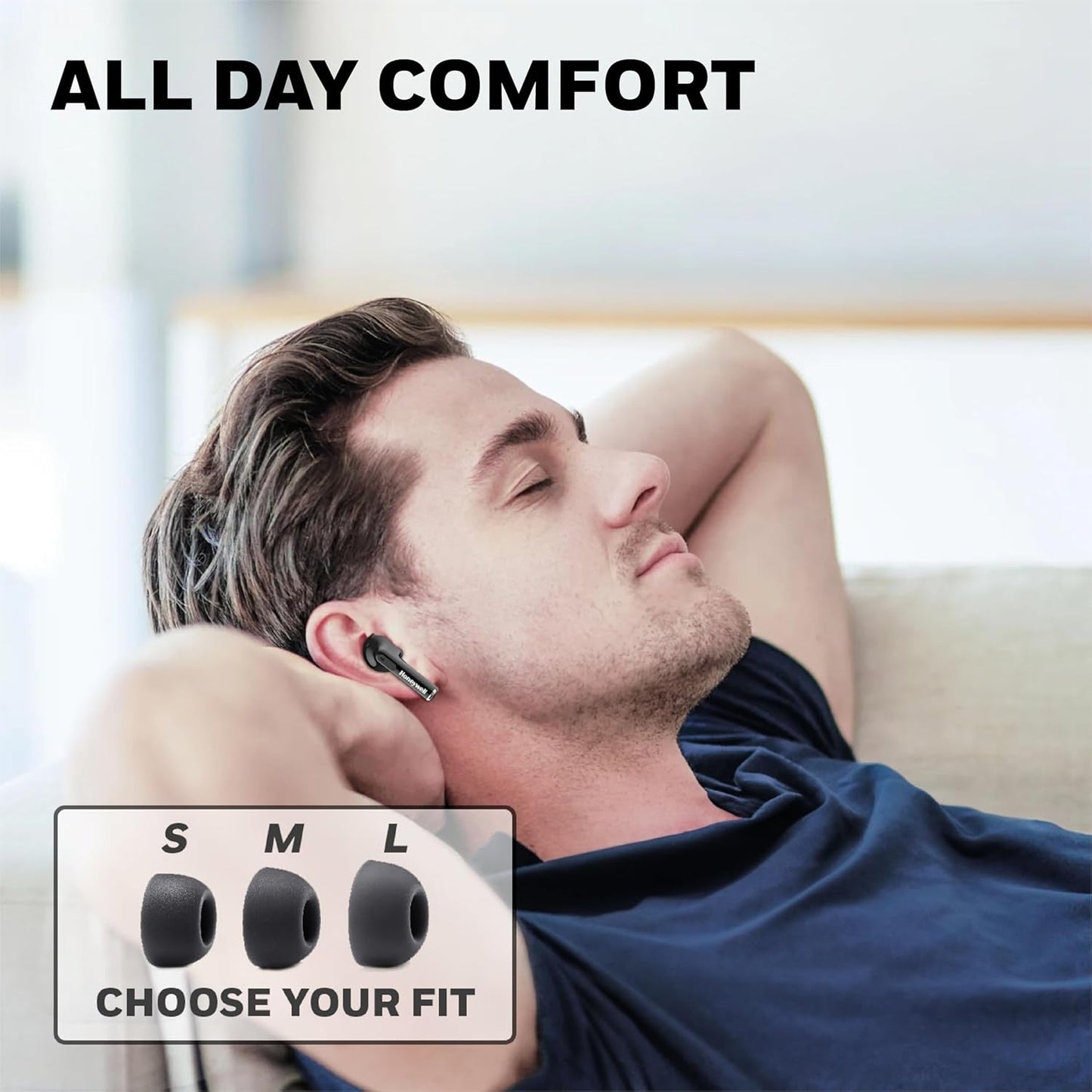 Honeywell Moxie V1200 Bluetooth TWS Earbuds with 26H of Playtime, Type C Fast Charging, IPx4 Water Resistant, Bluetooth V5.3, 13mm*2 Drivers, Voice Assistant, 2 Years Manufacturer Warranty - Black