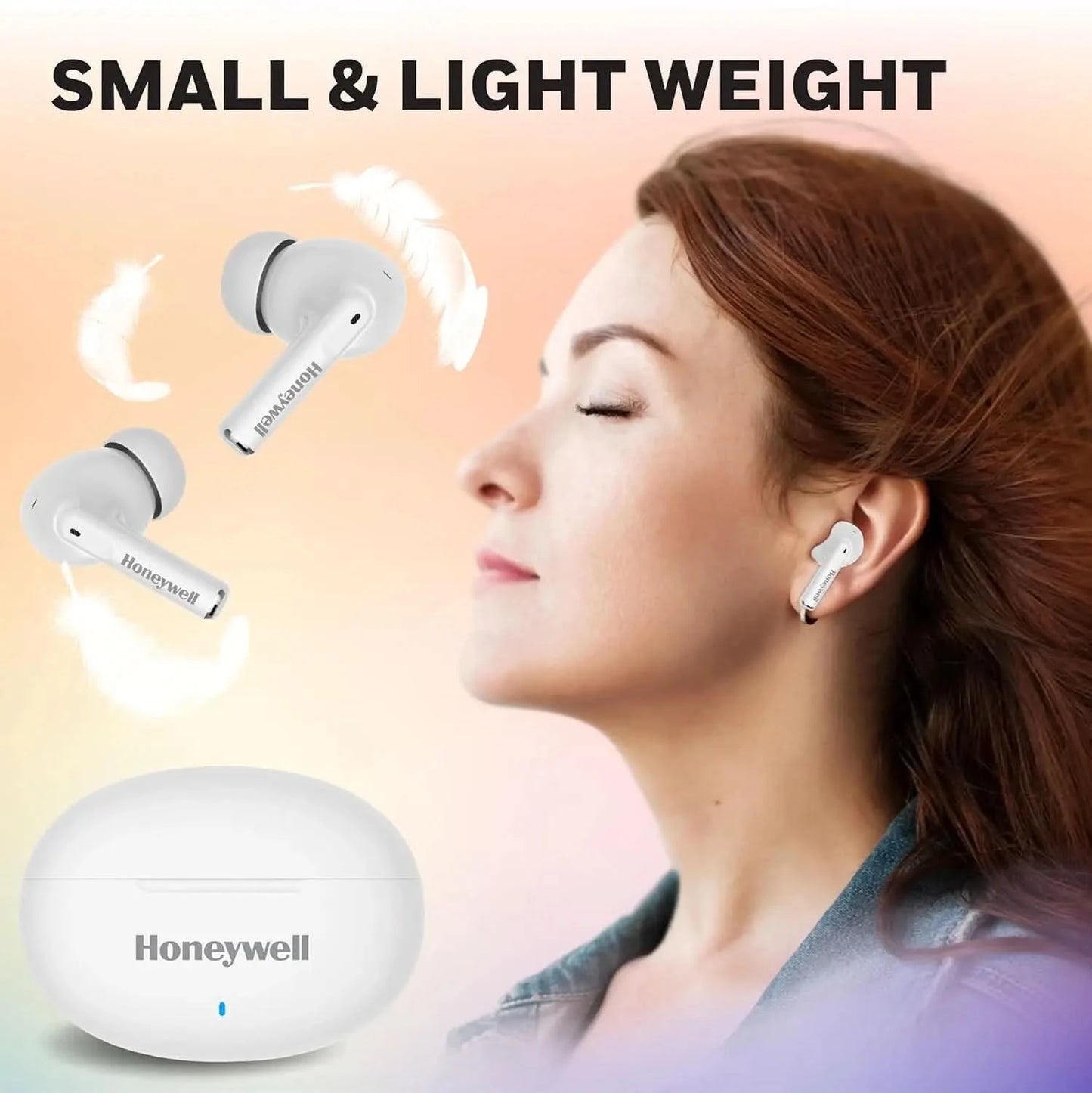 Honeywell Moxie V1200 Bluetooth TWS Earbuds with 26H of Playtime, Type C Fast Charging, IPx4 Water Resistant, Bluetooth V5.3, 13mm*2 Drivers, Voice Assistant, 2 Years Manufacturer Warranty - White