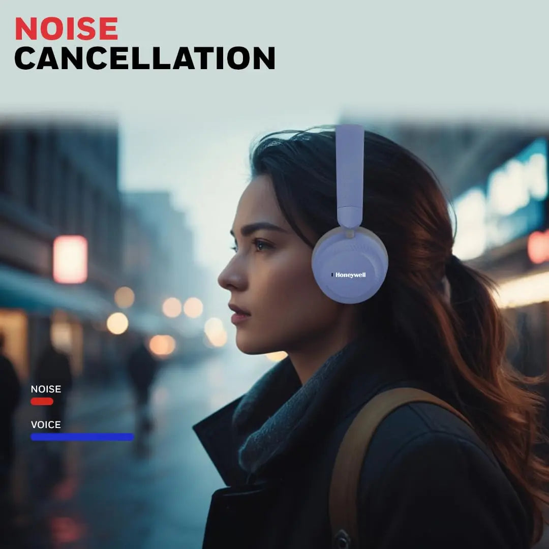 Honeywell Moxie V20 Bluetooth 5.4 Wireless On-Ear Headphones with Mic, ENC Noise Reduction, 25H Playback, Deep Bass, IPX4, AUX Support, 40ms Low Latency Gaming Mode, Stereo Sound, Padded Cushions Blue