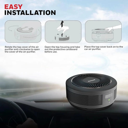 Honeywell New Launched Move Pure 4 Car Air Purifier, 3-in-1 Filtration, HEPA filter, removes 99.99% of PM2.5 & PM10, odour, VOCs, dust, smoke, & harmful bacteria, 2XUSB ports, Compact & Easy Install