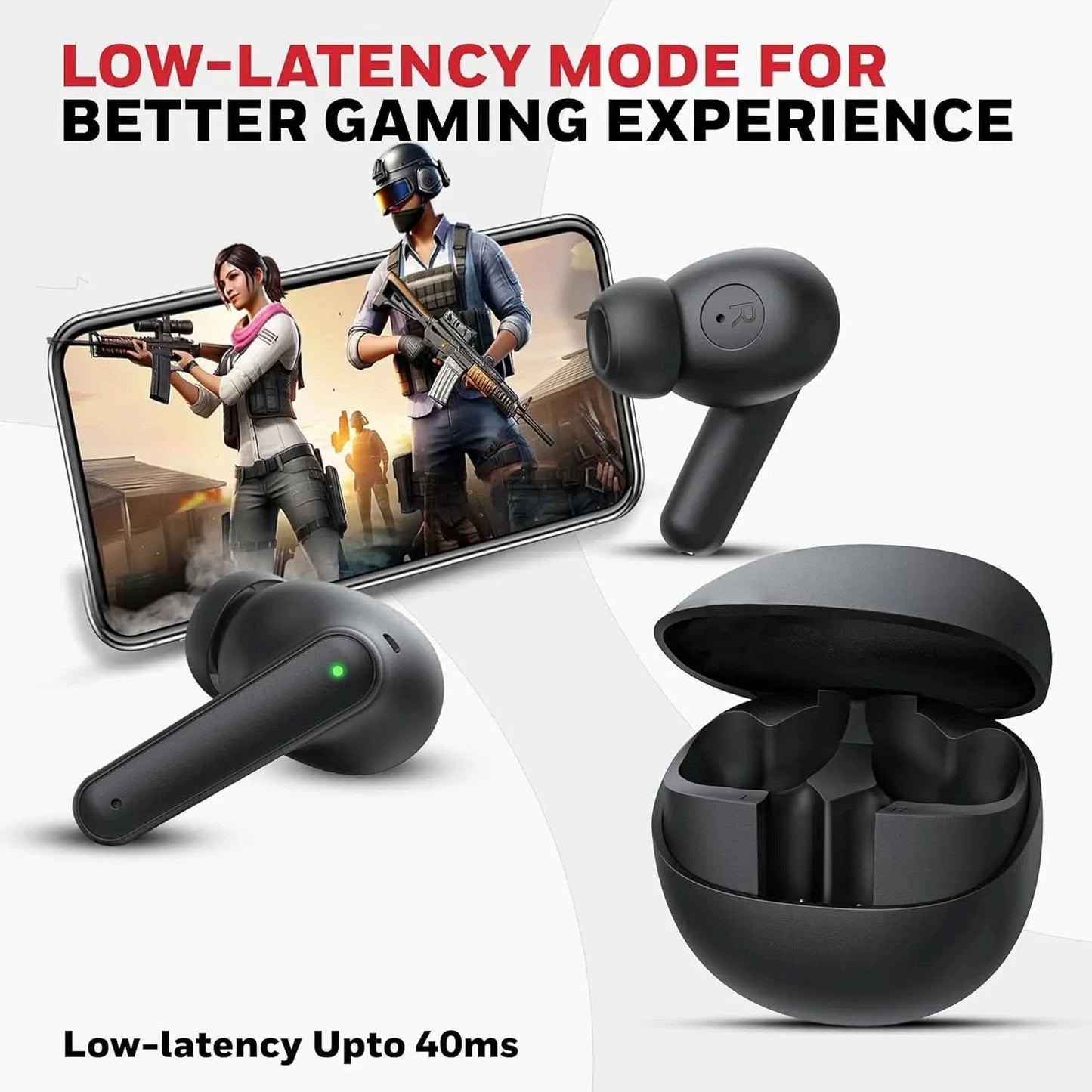 Honeywell New Launched Moxie V1400 Bluetooth v5.4 TWS in-Ear Earbuds, ENC with 4 Mics for HD Calling, 45H Battery Life, Stereo Sound, Deep Bass, IPX4, 40ms Low Latency Gaming Mode