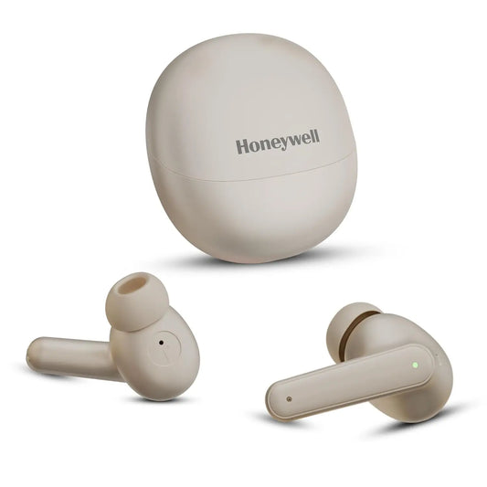 Honeywell New Launched Moxie V1400 Bluetooth v5.4 TWS in-Ear Earbuds, ENC with 4 Mics for HD Calling, 45H Battery Life, Stereo Sound, Deep Bass, IPX4, 40ms Low Latency Gaming Mode Camel