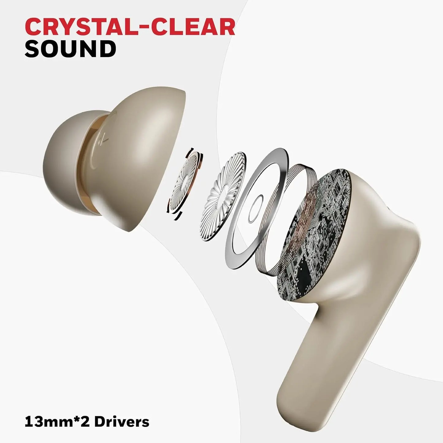 Honeywell New Launched Moxie V1400 Bluetooth v5.4 TWS in-Ear Earbuds, ENC with 4 Mics for HD Calling, 45H Battery Life, Stereo Sound, Deep Bass, IPX4, 40ms Low Latency Gaming Mode Camel