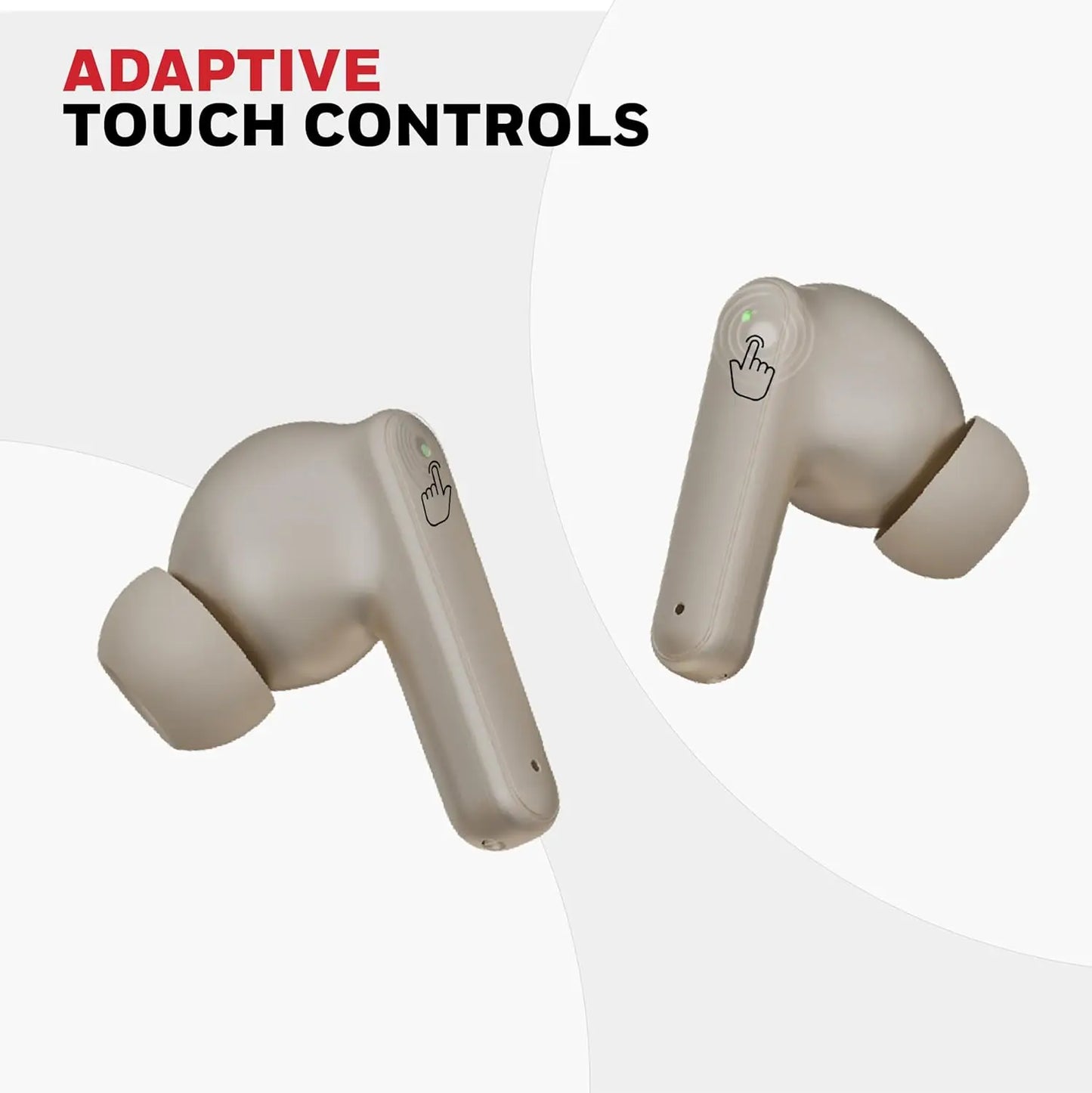 Honeywell New Launched Moxie V1400 Bluetooth v5.4 TWS in-Ear Earbuds, ENC with 4 Mics for HD Calling, 45H Battery Life, Stereo Sound, Deep Bass, IPX4, 40ms Low Latency Gaming Mode Camel