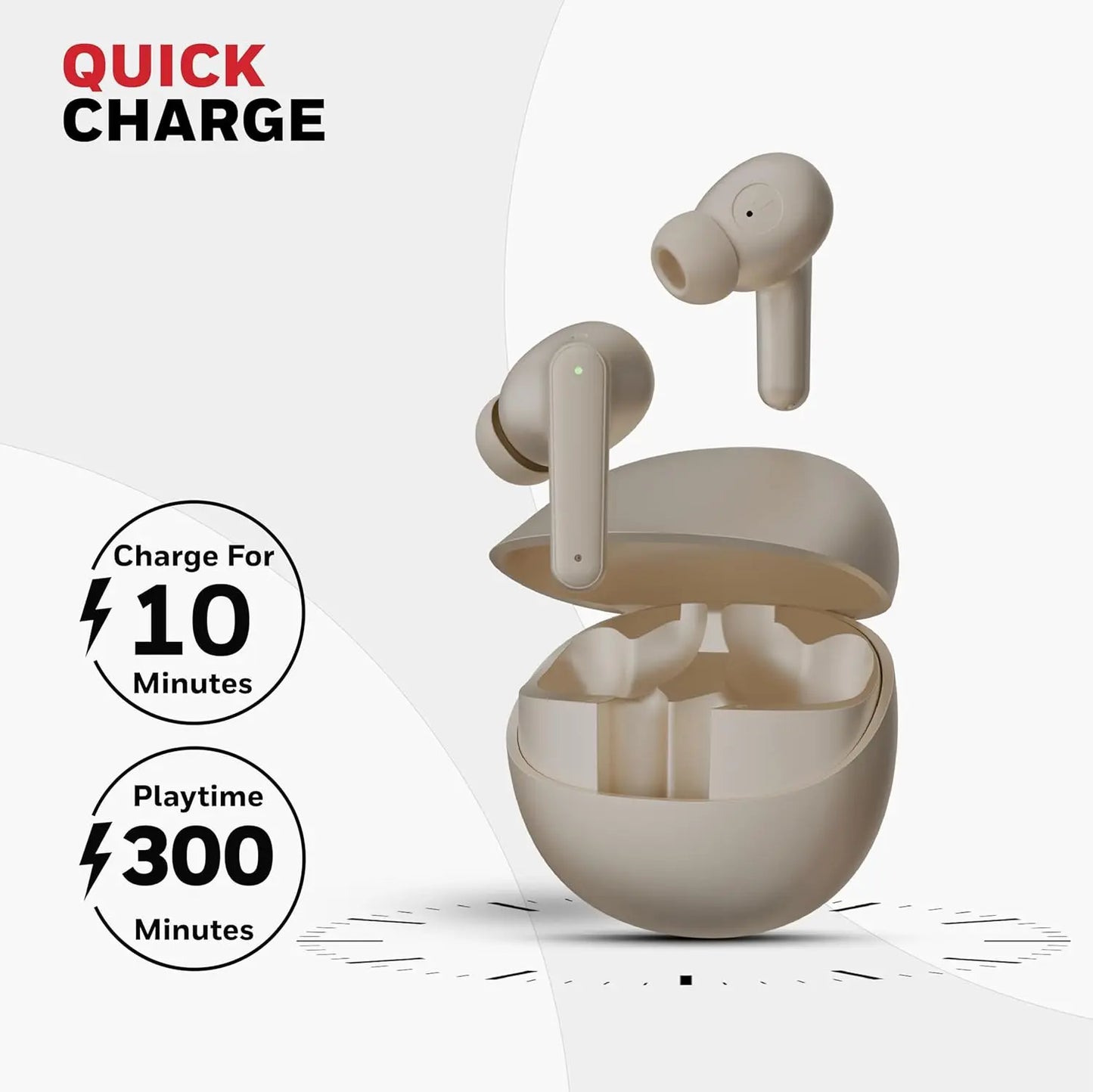 Honeywell New Launched Moxie V1400 Bluetooth v5.4 TWS in-Ear Earbuds, ENC with 4 Mics for HD Calling, 45H Battery Life, Stereo Sound, Deep Bass, IPX4, 40ms Low Latency Gaming Mode Camel