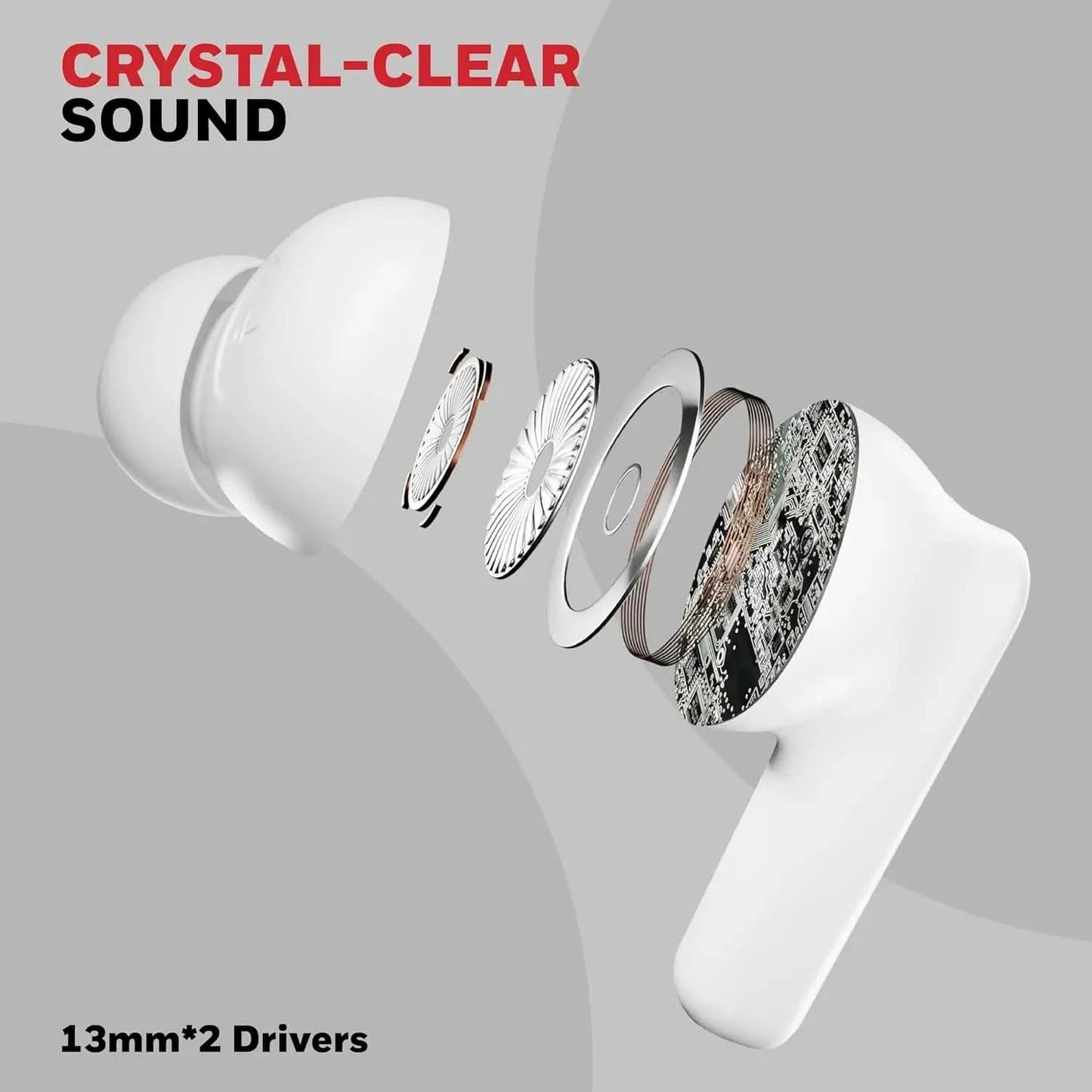 Honeywell New Launched Moxie V1400 Bluetooth v5.4 TWS in-Ear Earbuds, ENC with 4 Mics for HD Calling, 45H Battery Life, Stereo Sound, Deep Bass, IPX4, 40ms Low Latency Gaming Mode White