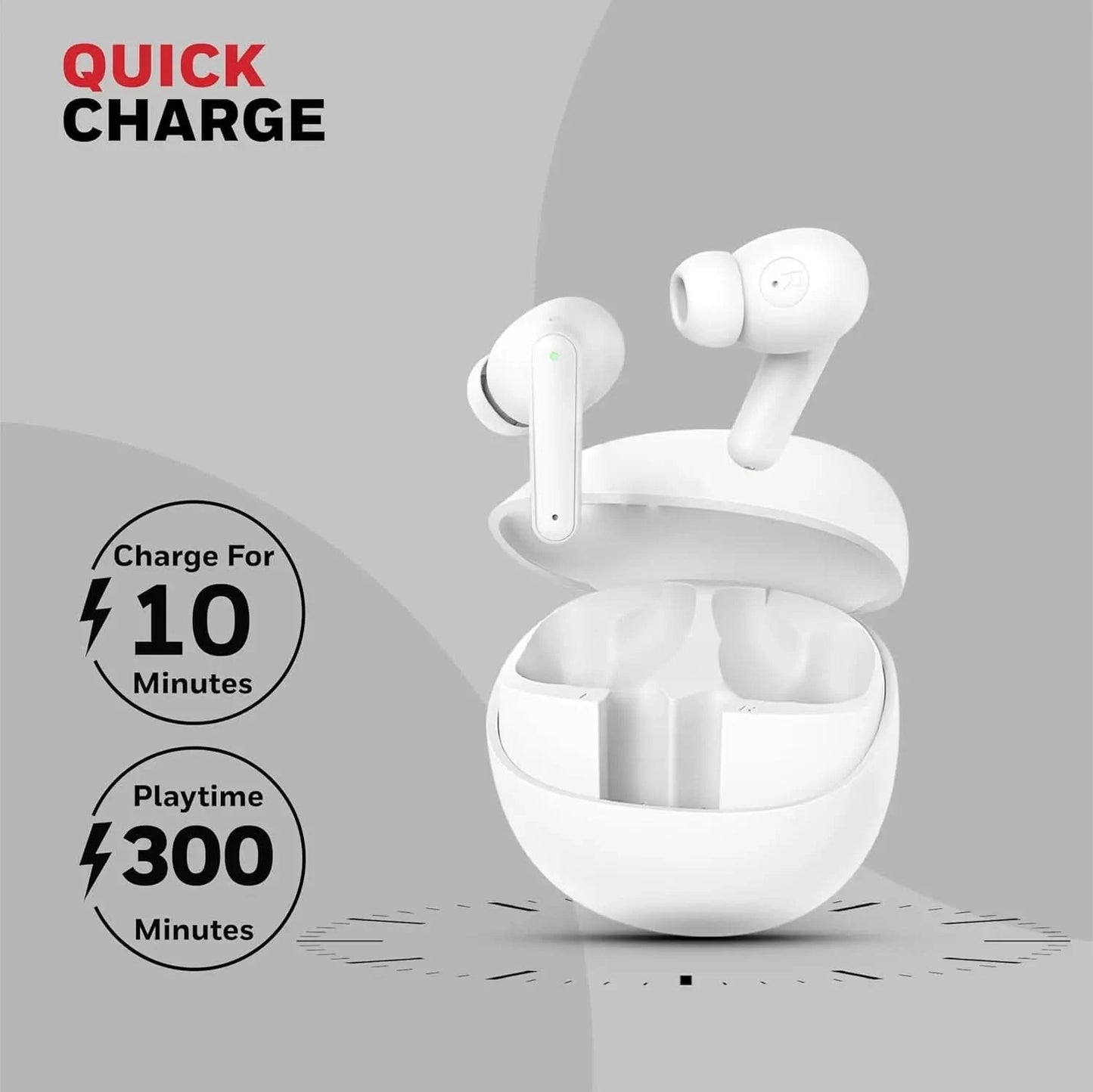 Honeywell New Launched Moxie V1400 Bluetooth v5.4 TWS in-Ear Earbuds, ENC with 4 Mics for HD Calling, 45H Battery Life, Stereo Sound, Deep Bass, IPX4, 40ms Low Latency Gaming Mode White