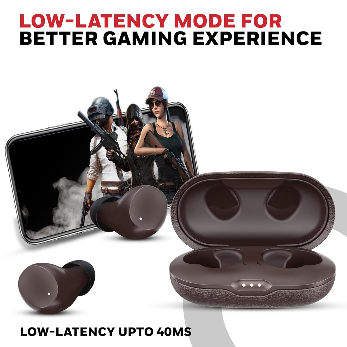 Honeywell New Launched Suono P2200 Bluetooth v5.4 TWS Earbuds, ENC with 2 Mics for HD Calling, 54H Battery Life, Stereo Sound, Deep Bass, IPX5, 40ms Low Latency Gaming Mode Brown