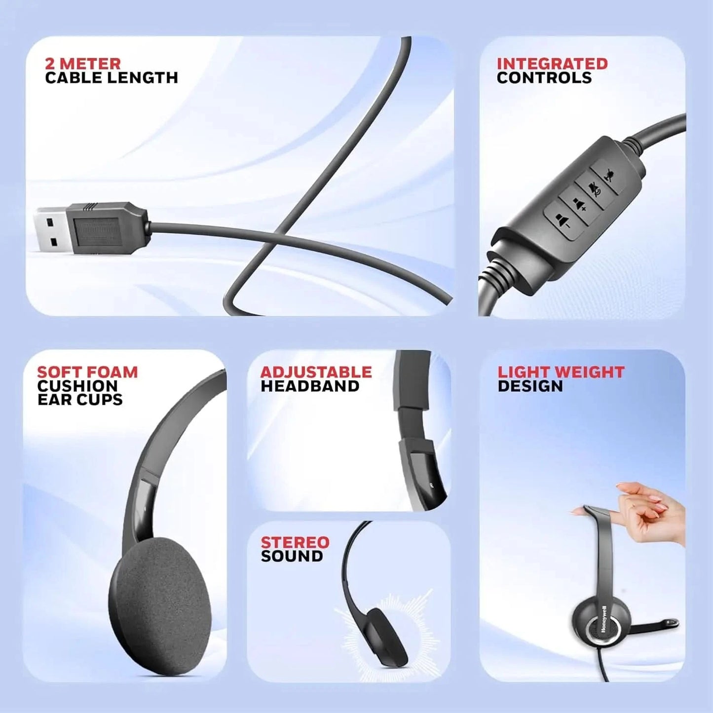 Honeywell New Suono P40 Wired On-Ear Headphones with Rotating Mic for HD Calling, Dual 40mm Drivers, Adjustable Headband for PC/Laptop/Computers, in-Built Noise canceling, Stereo Sound, Deep Bass