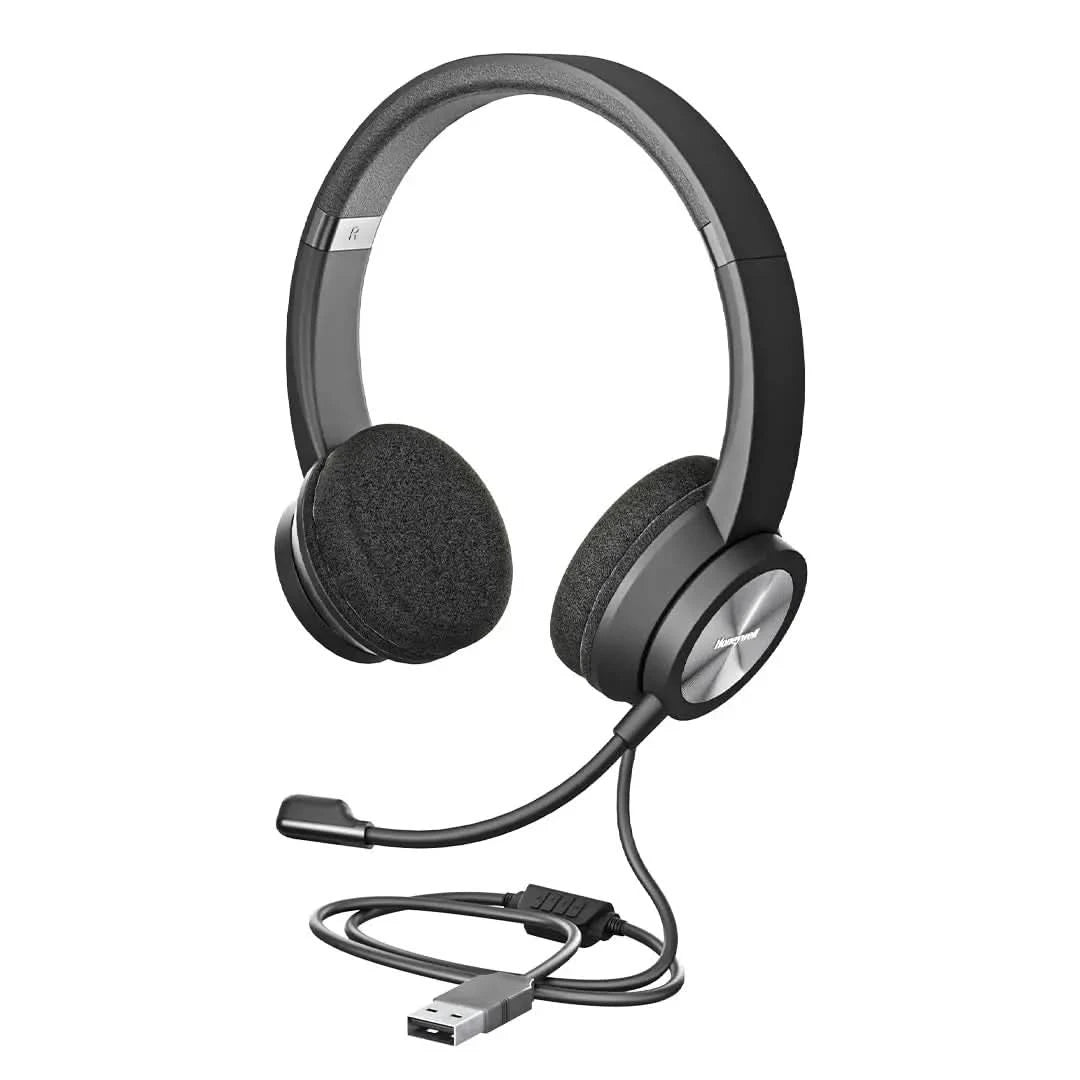 Honeywell New Trueno U30 Wired On-Ear Headphones with Rotating Mic for HD Calling, Dual 40mm Drivers, Adjustable Headband for PC/Laptop/Computers, in-Built Noise canceling, Stereo Sound, Deep Bass