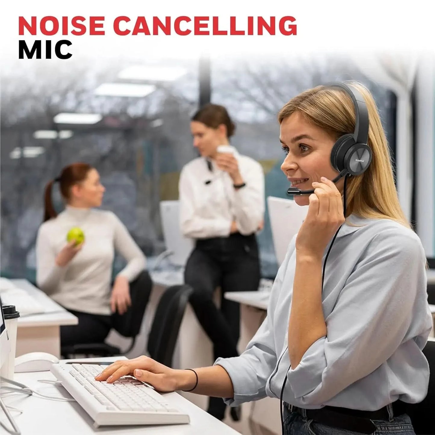 Honeywell New Trueno U30 Wired On-Ear Headphones with Rotating Mic for HD Calling, Dual 40mm Drivers, Adjustable Headband for PC/Laptop/Computers, in-Built Noise canceling, Stereo Sound, Deep Bass