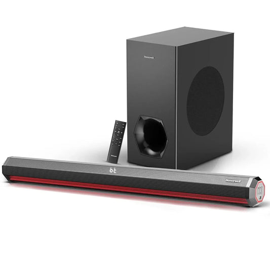 Honeywell Newly Launched Trueno U4000 Soundbar 240W, 2.1Ch Surround Sound Home Theatre, Deep Bass Subwoofer,3 EQ Modes,LED Display & Ambient Light,BT v5.3, AUX,USB,Optical Input,HDMI/ARC,Sleek Remote