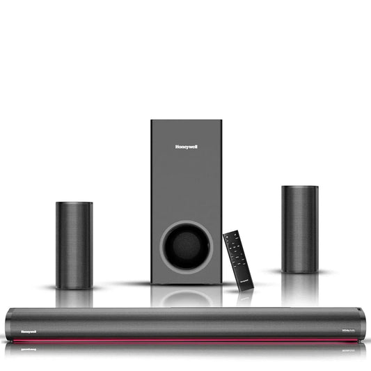 Honeywell Newly Launched Trueno U7000 Dolby Audio Soundbar 500W, 5.1Ch Surround Sound Home Theatre, Deep Bass Subwoofer, 2 Satellite Speakers, 6 EQ Modes, BT v5.3, AUX, USB, Optical Input, & HDMI/ARC