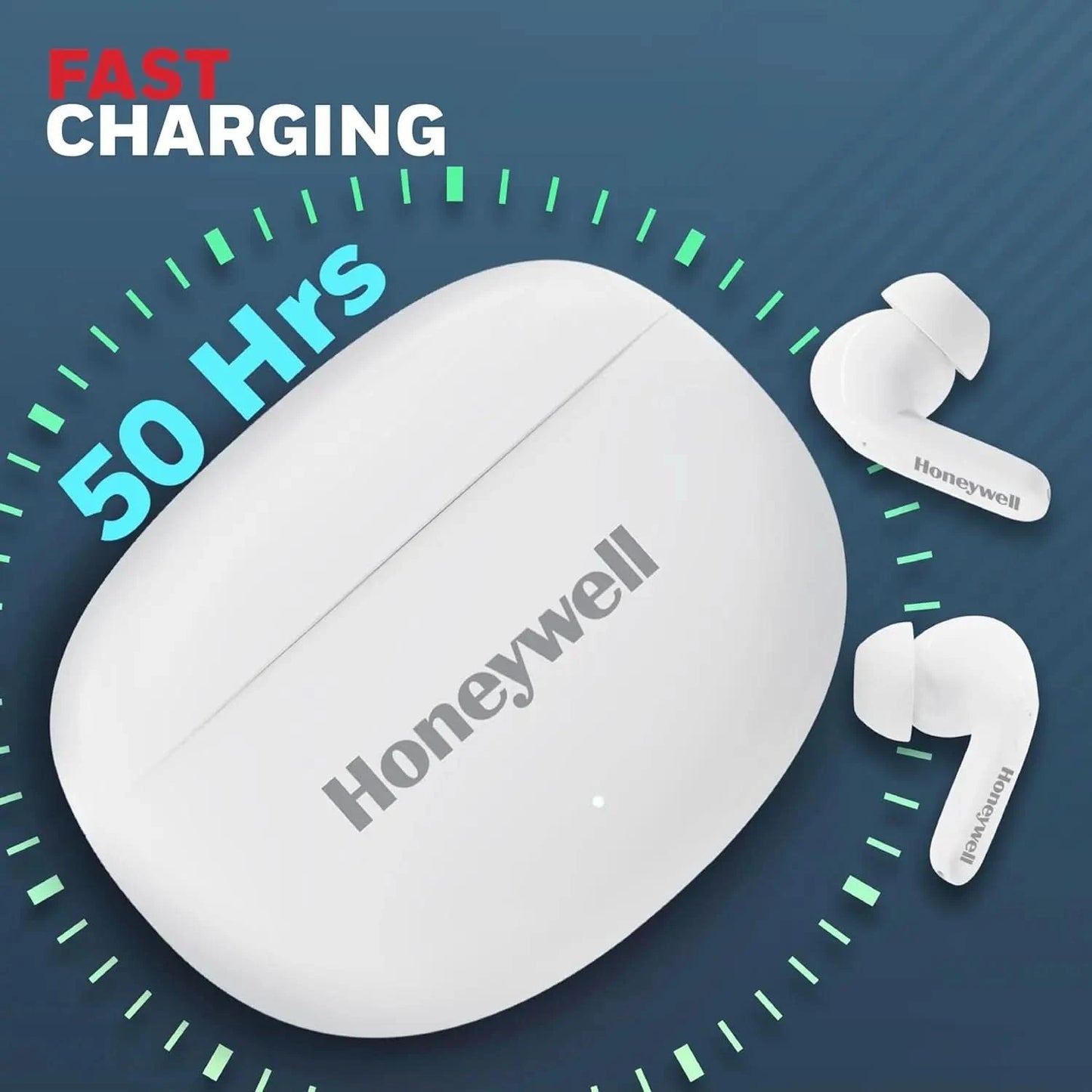 Honeywell Suono P2100 Bluetooth in Ear TWS Earbuds with 50h of Playtime, ENC Mode, 4 Mics, Type C Fast Charging, Low Latency Mode for Gaming, BT v5.3, 13mm Drivers, Voice Assistant,2 Years Warranty