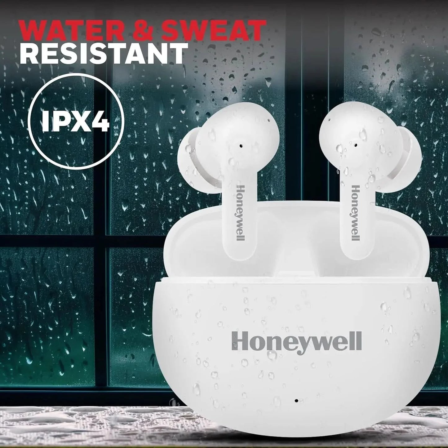 Honeywell Suono P2100 Bluetooth in Ear TWS Earbuds with 50h of Playtime, ENC Mode, 4 Mics, Type C Fast Charging, Low Latency Mode for Gaming, BT v5.3, 13mm Drivers, Voice Assistant,2 Years Warranty