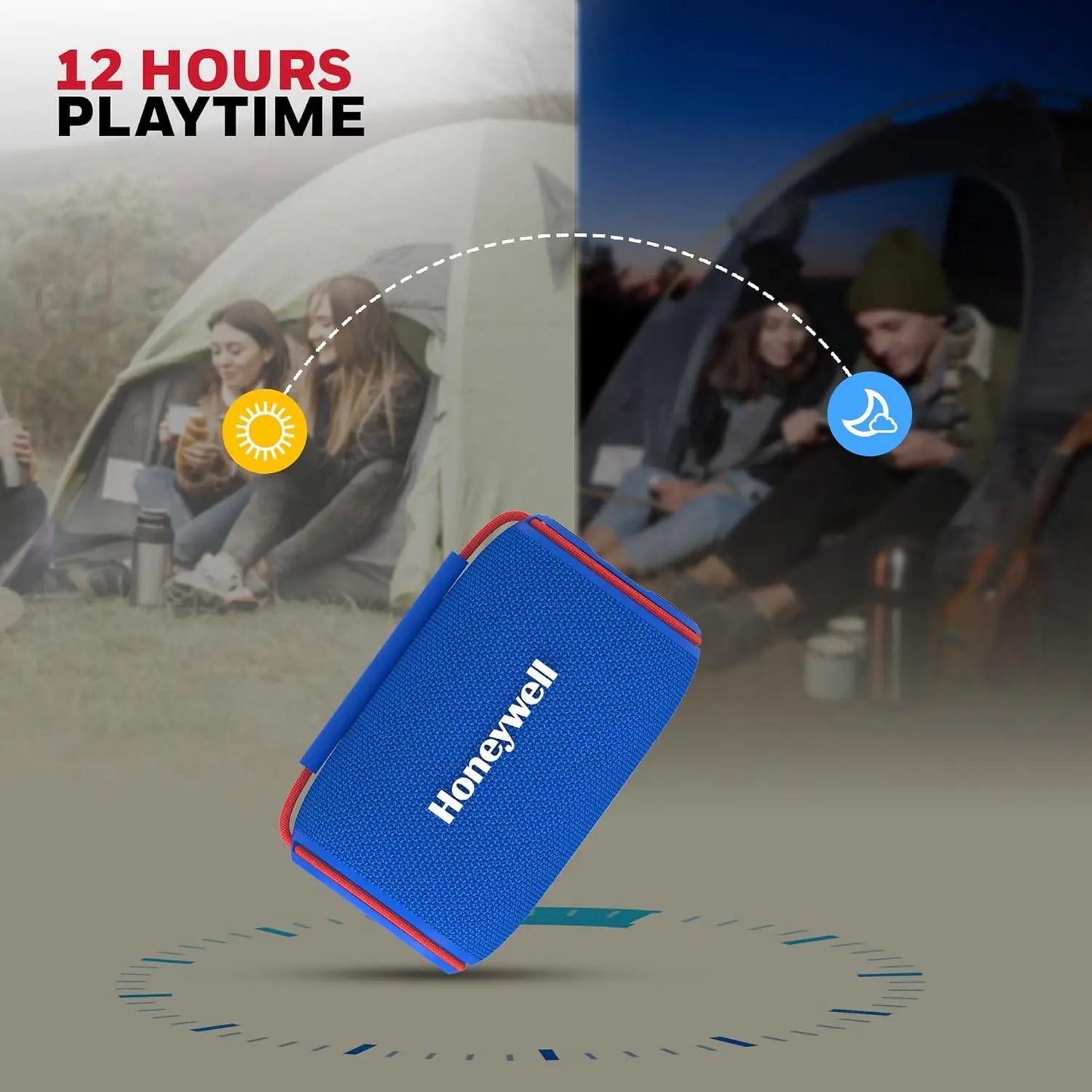 Honeywell Suono P310 Bluetooth 6.0 Speaker, 10W, Deep Bass Dual Radiators, 12H Playback, IPX6, Dual Speaker Pairing, RGB Lights, USB/AUX/SD, Type-C Charging, Built-in Mic, 2yr Manufacturer Warranty Blue