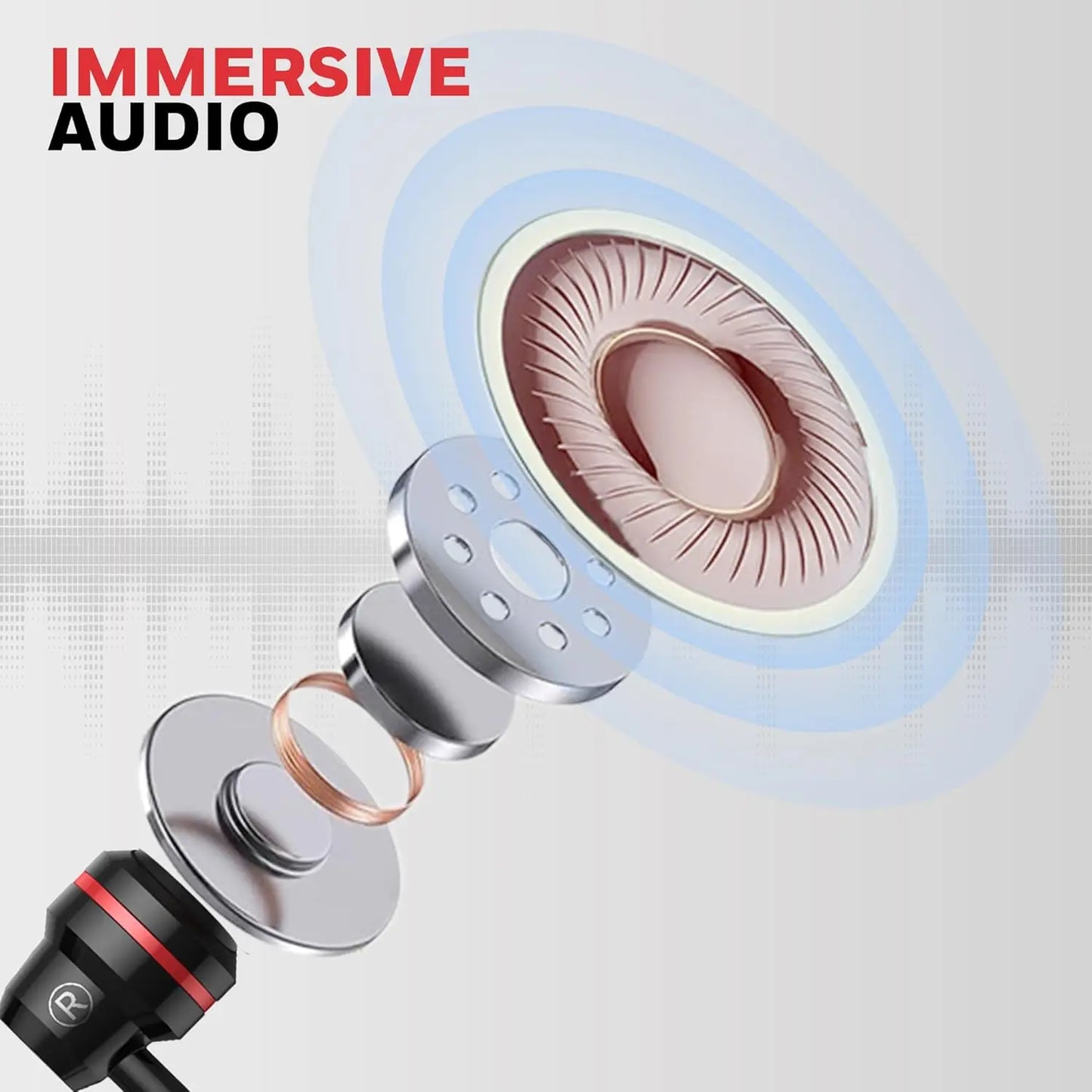 Honeywell Suono P60 Wired Earphones with Built in Mic, 10mm*2 Drivers, Passive Noice Cancellation, Deep Bass & Clear Sound, Ultra HD Mic Quality, Type C Compatible, Voice Assistant Enabled, 1.2 Mtr