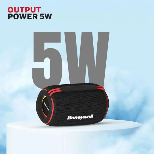 Honeywell Suono V210 Bluetooth 6.0 Speaker, 5W, Deep Bass Dual Radiators, 10H Playback, IPX6, Dual Speaker Pairing, RGB Light, USB/AUX/SD, Type-C Charging, Built-in Mic, 2yr Manufacturer Warranty