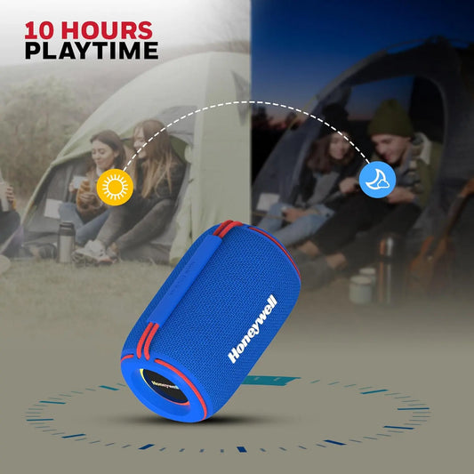 Honeywell Suono V210 Bluetooth 6.0 Speaker, 5W, Deep Bass Dual Radiators, 10H Playback, IPX6, Dual Speaker Pairing, RGB Light, USB/AUX/SD, Type-C Charging, Built-in Mic, 2yr Manufacturer Warranty Blue