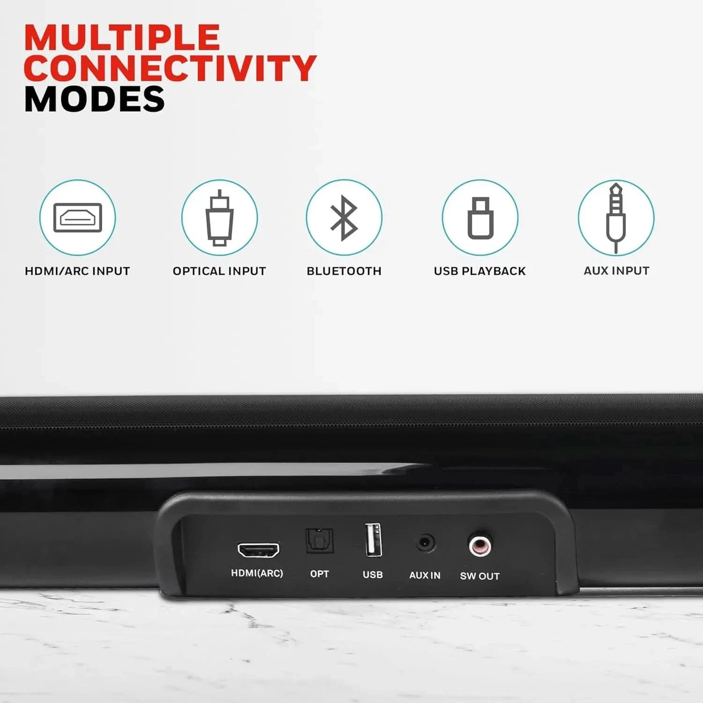 Honeywell Trueno U2000 160W Soundbar with Subwoofer, 2.1 Channel Home Theatre, 57mm*4 Drivers, Bluetooth V5.3, with Remote, 3 EQ Mode, BT, AUX, USB, Optical & HDMI-2 Years Warranty