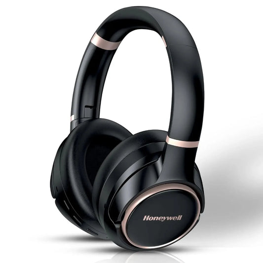 Honeywell Trueno U20 Bluetooth v5.4 Over-Ear Headphones with Mic, Hybrid ANC (Upto 30db), Spatial Audio &Head Tracking, 70H Playback, High-Res Sound, Dual Pairing, 40ms Low Latency, Quad Cable-Black