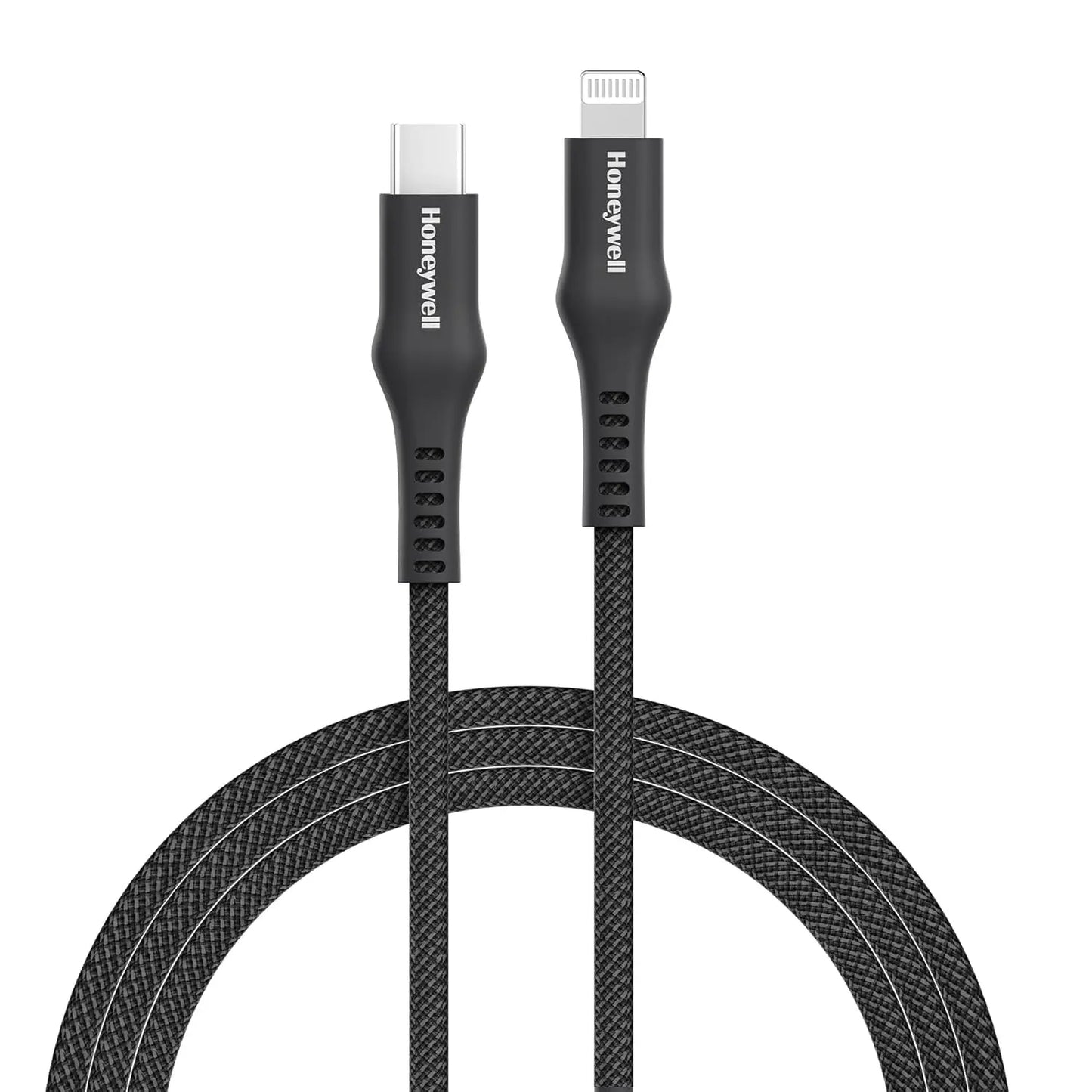 Honeywell Type C to Lightning, 4 Feet (1.2M), Nylon Braided Cable, MFI-certified, QC3.0, PD 87W Support with Max Output 3A, Fast Charge & Sync Cable for iPhone, iPad, AirPods – White
