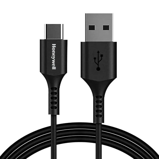 Honeywell USB 2.0 To Type C Cable 1.8Mtr(6 Feet), PD 60W, QC 3.0, Fast Charge & Sync Cable, Ultra Soft Silicone cable for Smartphone, Laptop,Power Bank, Tablet-(Black)