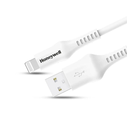 Honeywell USB to Lightning Silicone cable, 6 Feet (1.8M), MFI certified, QC 3.0, Max Output 2.4A,Fast Charge & Sync Cable for iPhone, iPad, AirPods- iPod – White