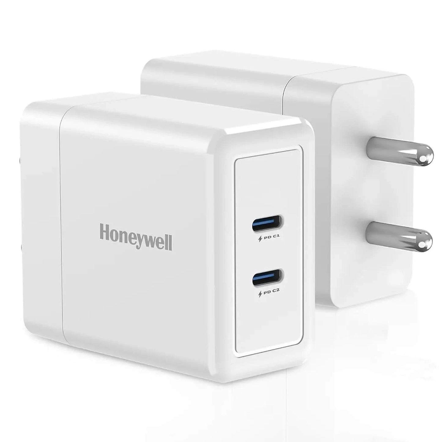 Honeywell Zest Charger GaN 45W, Ultra-Fast Wall Charger with PPS Support, 2xType C PD 3.0 Port, BIS Certified
