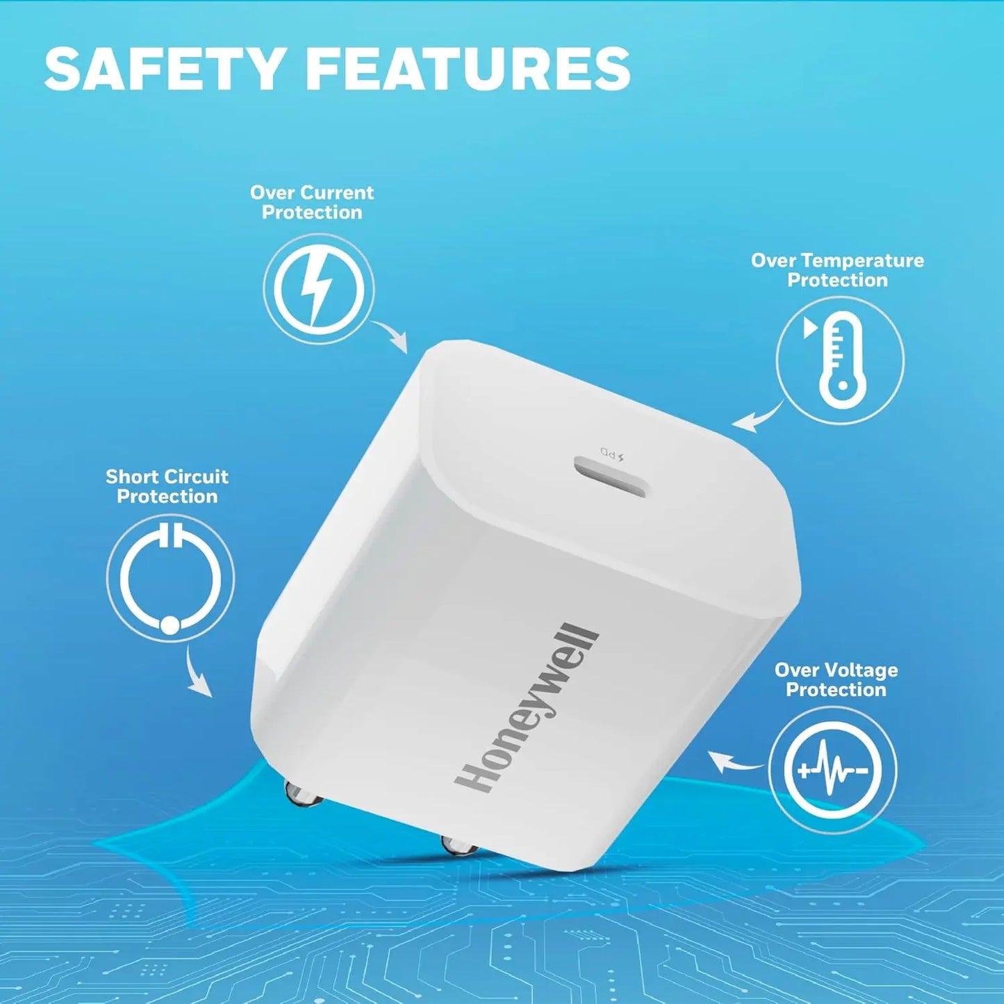 Honeywell Zest PD 20W Type-C Charger Adapter with PPS, Ultra-Fast Charging, PD 3.0, BIS Certified for iPhone 17/17 Air / 17 Pro / 17 Pro Max, Samsung Galaxy, Pixel, iPad, AirPods & More