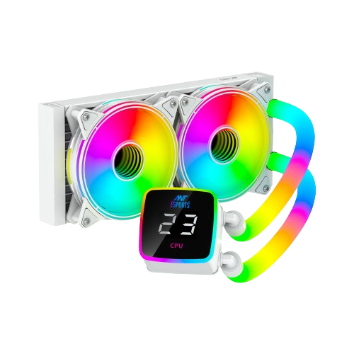 ANT ESPORTS ICE GLOW 240MM AIO LIQUID COOLER ARGB WHITE