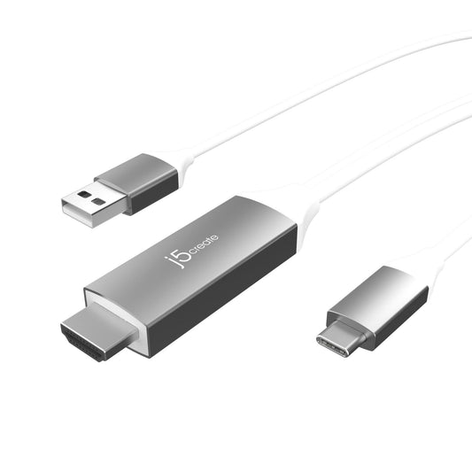 J5Create USB-C to 4K HDMI CableWith USB Type-A 5V Pass-Through