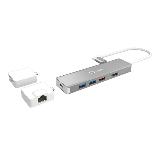 J5CREATE ULTRADRIVE KIT USB-C DUAL-DISPLAY MODULAR DOCK 8 IN 1