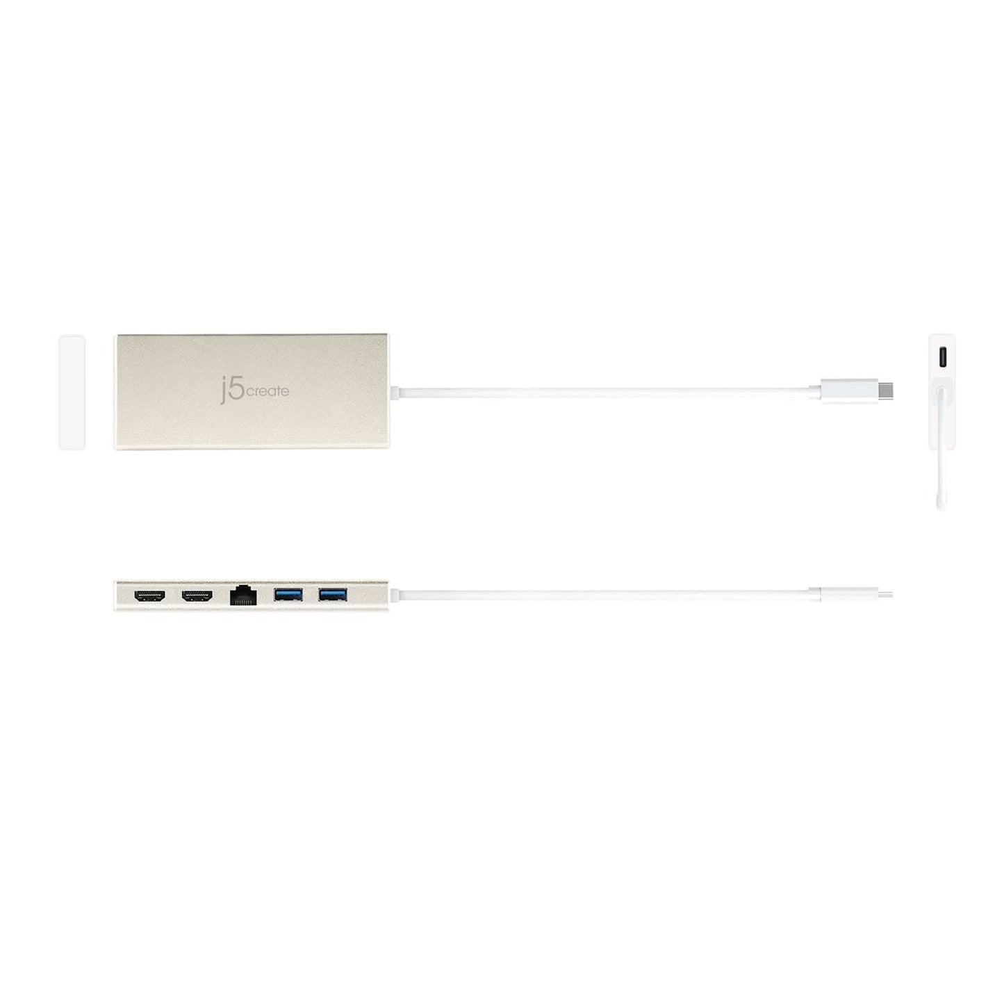 J5CREATE JCD381 USB Type Dual HDMI Mini Dock-Ethernet/ USB 3.1 HUB / PD2.0