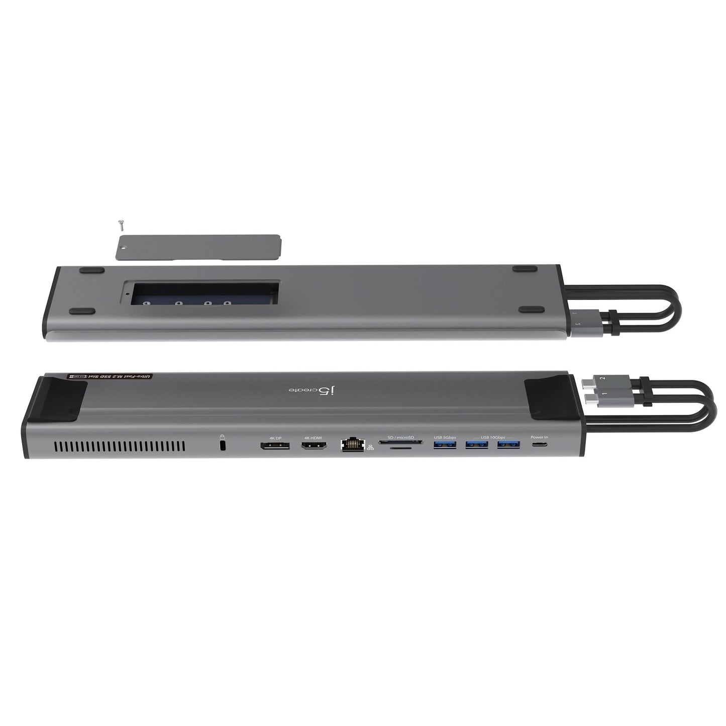 J5CREATE USB-C Dual 4K Display Docking Station with an M.2 SSD Slot jcd551