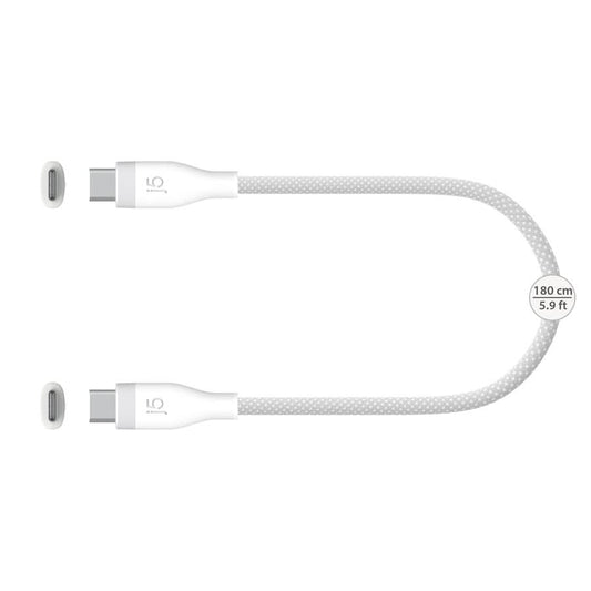 J5CREATE USB-C 60W Ultra Soft Double-Braided Fast Charging Cable White