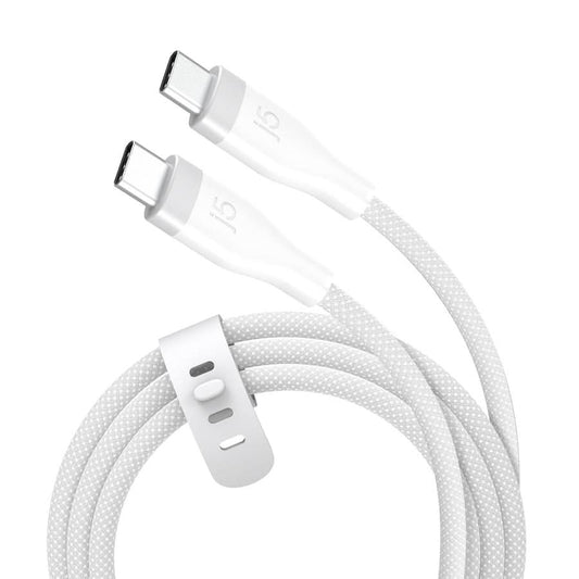 J5CREATE USB-C 60W Ultra Soft Double-Braided Fast Charging Cable White