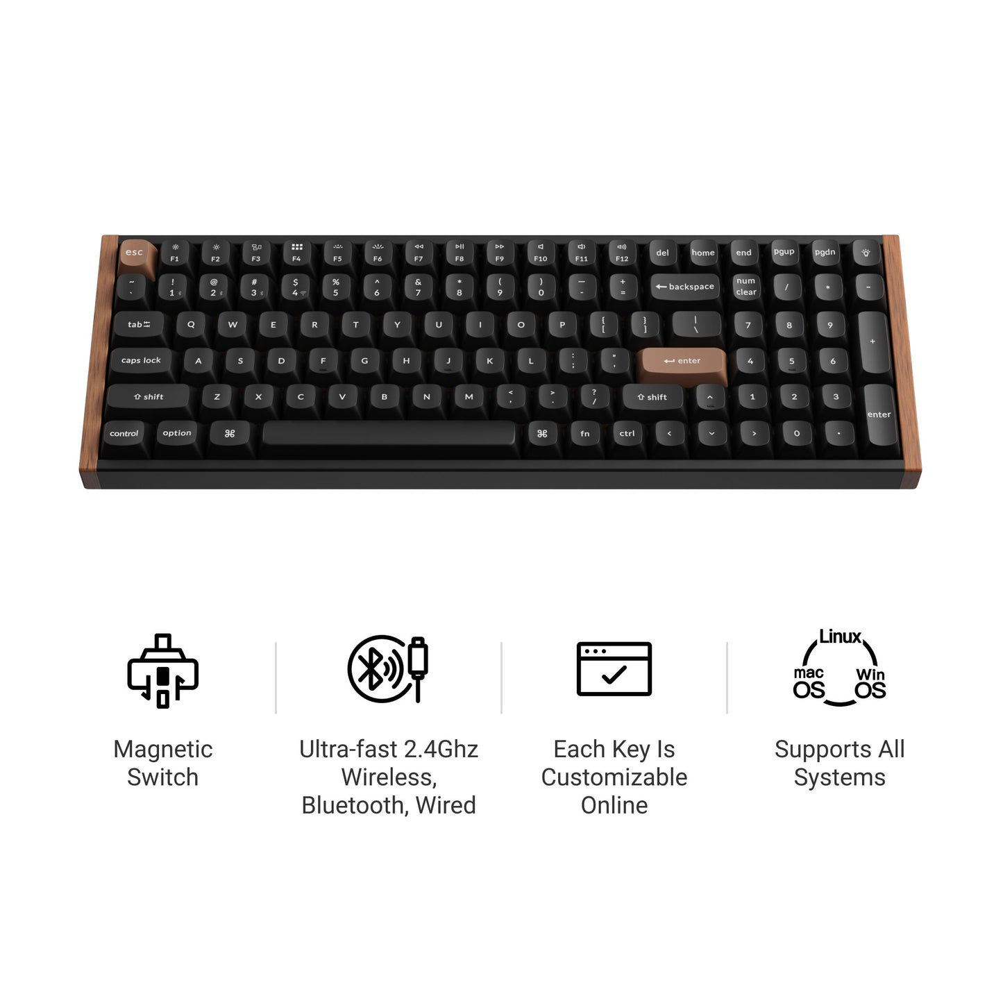 Keychron K4 HE Wireless Magnetic Switch Custom Keyboard Black