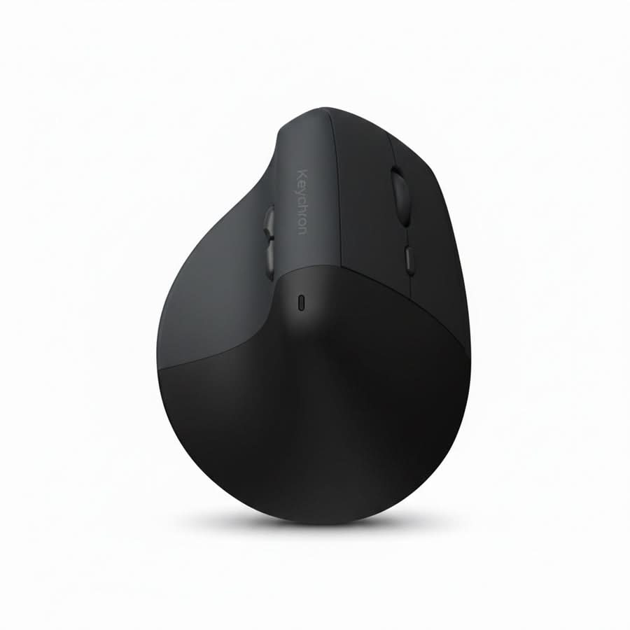 Keychron BM27 Wireless Ergonomic Mouse, PAW3212 Sensor, 2400 DPI, 1000Hz Polling Rate, Bluetooth 5.2, 2.4GHz, USB Type-C, Space Gray