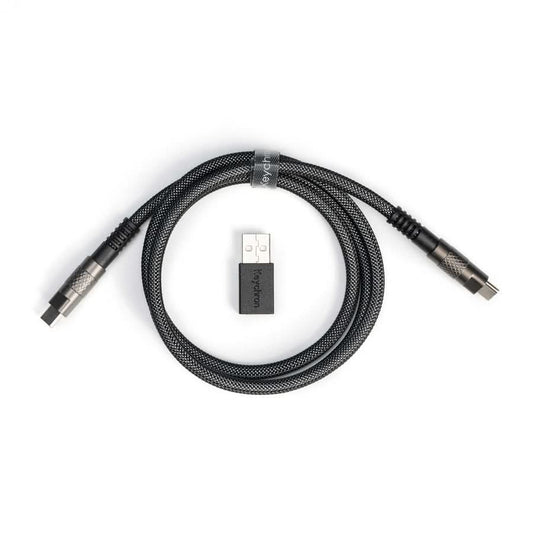Keychron Double-Sleeved Geek Cable 8K, USB Type-C to Type-C, 100cm, 480Mbps, TPE + PET Braided, Black