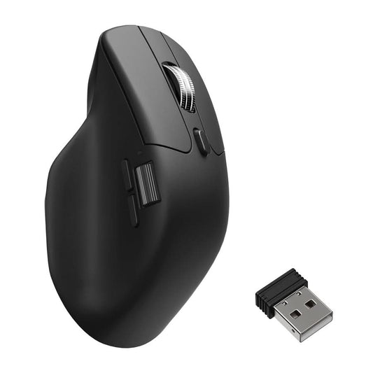 Keychron M6 Wireless Ergonomic Mouse, PixArt 3950 Sensor, 30000 DPI, 8000Hz Polling Rate, Bluetooth 5.3, 2.4GHz, USB Type-C, Black